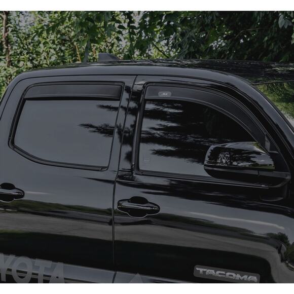 Door Vent Visors Rain Guard for 2005-2023 Toyota Tacoma 4DR Double Cab 4PC SMOKE - Picture 4 of 4
